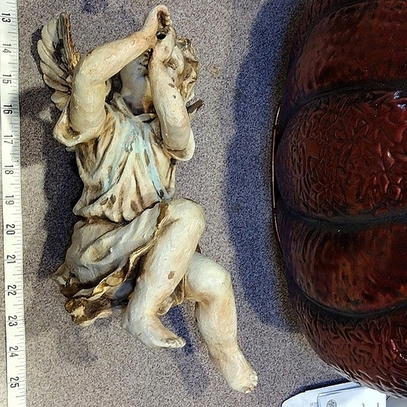 💖Vintage Toscano Boy Girl Angel Cherub Shelf Sitters - Picture 12 of 17